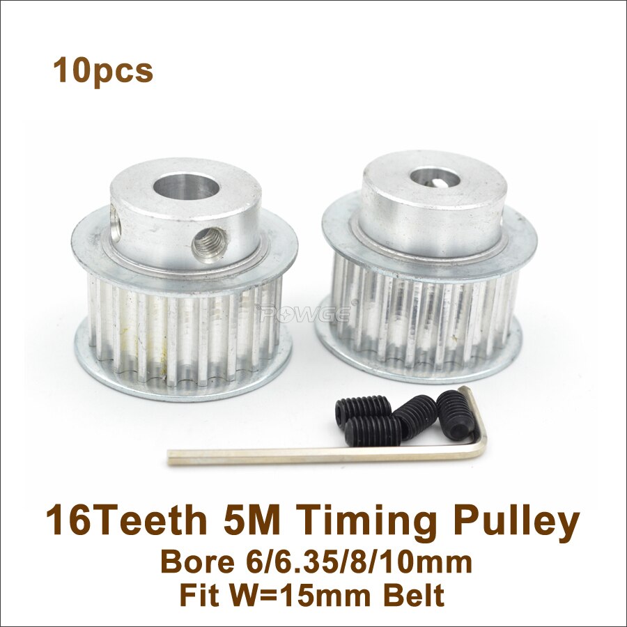 POWGE 10pcs 16 Teeth 5M  Ǯ  6/6.35/8/10mm ..